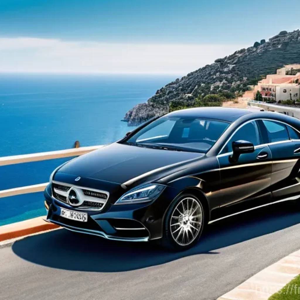 벤츠 CLS와 BMW 4시리즈 비교 - **"Elegant Riviera Grand Tourer"**
    A sophisticated Mercedes CLS, in a deep, lustrous obsidian bl...