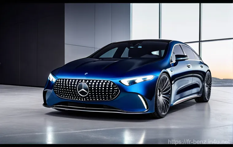 벤츠 EQS의 공기역학 설계 - **Prompt 1: The One Bow Silhouette in Motion**
    "A sleek, futuristic Mercedes-Benz EQS sedan, ren...
