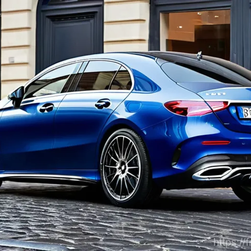 벤츠 A클래스 해치백 장단점 - **"L'Étoile Scintillante" - Dynamic Exterior in a Parisian Setting**
    "A sleek and sporty Mercede...