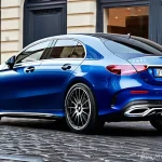 벤츠 A클래스 해치백 장단점 - **"L'Étoile Scintillante" - Dynamic Exterior in a Parisian Setting**
    "A sleek and sporty Mercede...